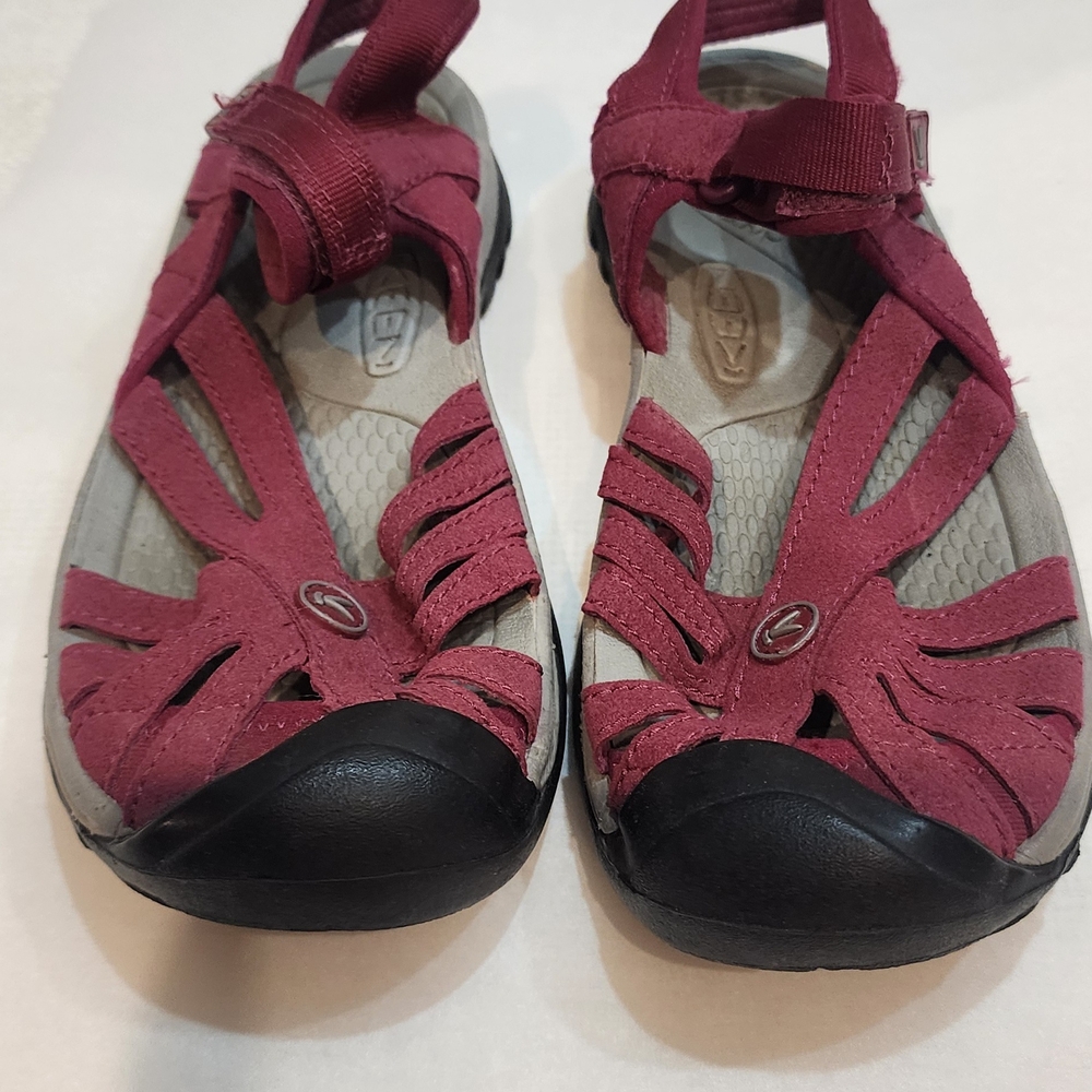 Keen Red and Gray Athletic Shoes with Strappy Design